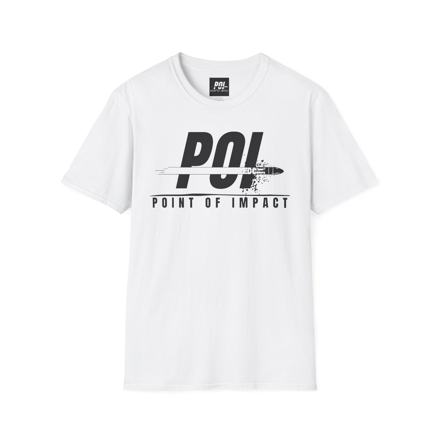 Point of Impact Black Logo Softstyle Unisex T-Shirt