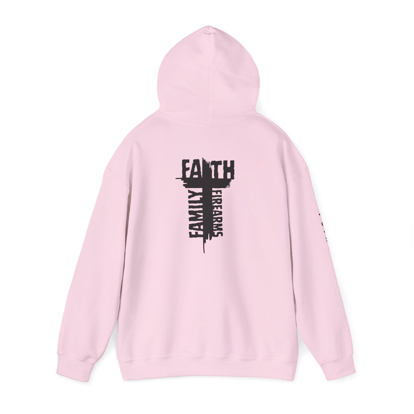 POI Faith • Family • Firearms Cross T-Shirt — Patriotic Christian Gun Rights Hoodie