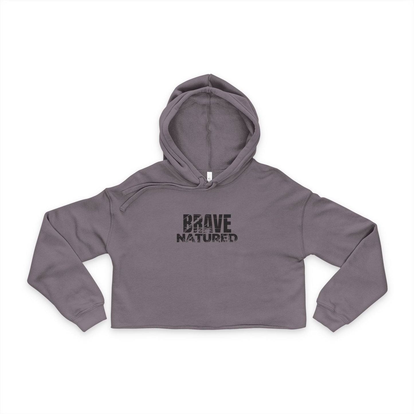 Brave Natured Black Logo Women's Cropped Hoodie