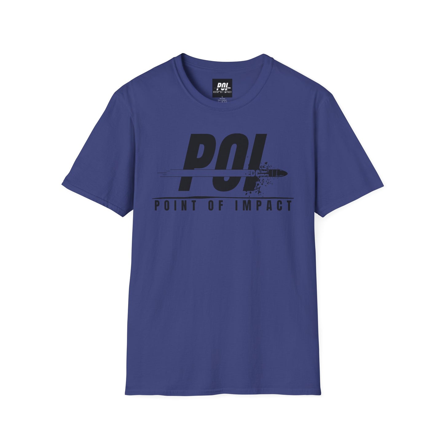 Point of Impact Black Logo Softstyle Unisex T-Shirt
