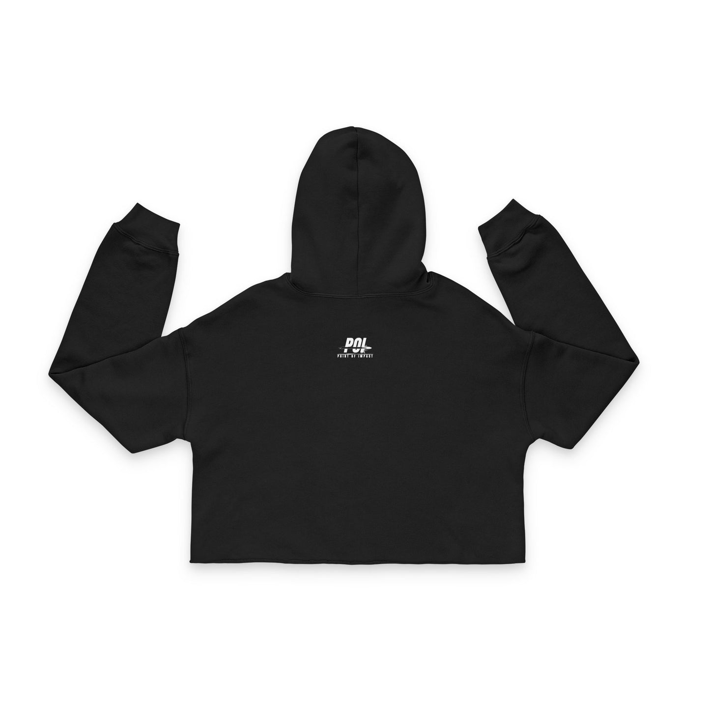 Brave Natured White Logo Women's Cropped Hoodie