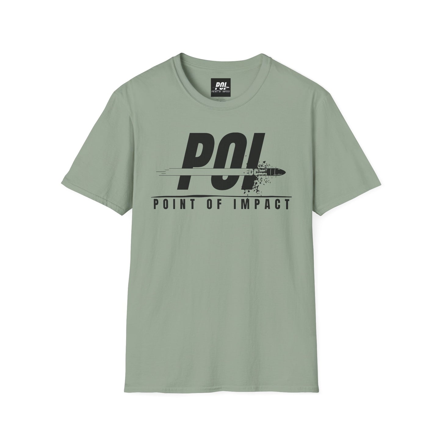 Point of Impact Black Logo Softstyle Unisex T-Shirt