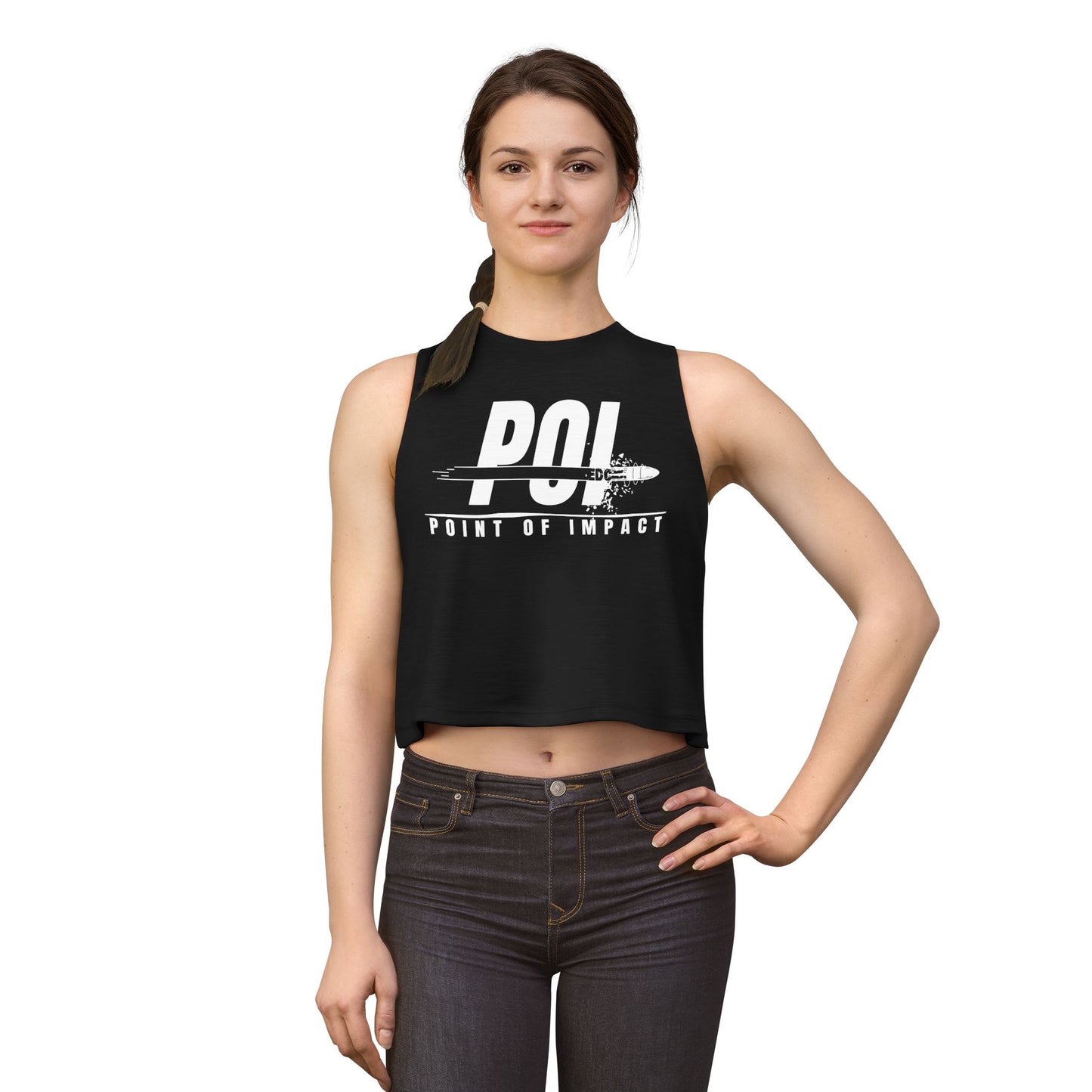 POI White Logo Women's Crop Top