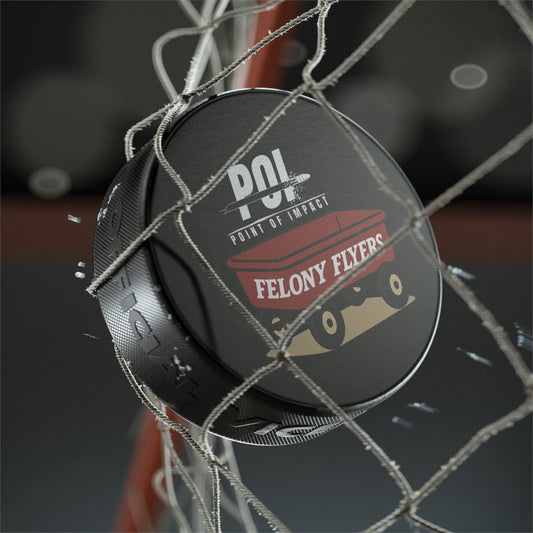 Hockey Puck, Sports Memorabilia, Gift for Players, Ice Hockey Decor, Unique Sports Gift, Felony Flyers Design