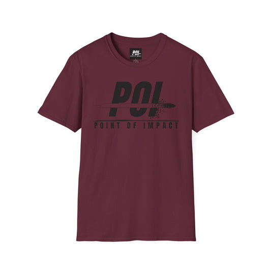 Point of Impact Black Logo Softstyle Unisex T-Shirt