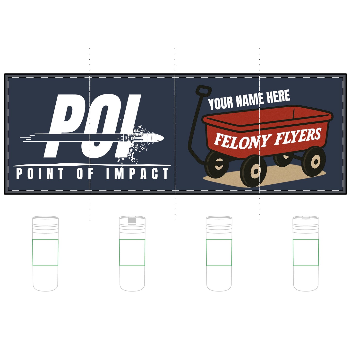 POI Felony Flyers Wagon (Custom Name) Titan 24oz Thermal Straw Tumbler