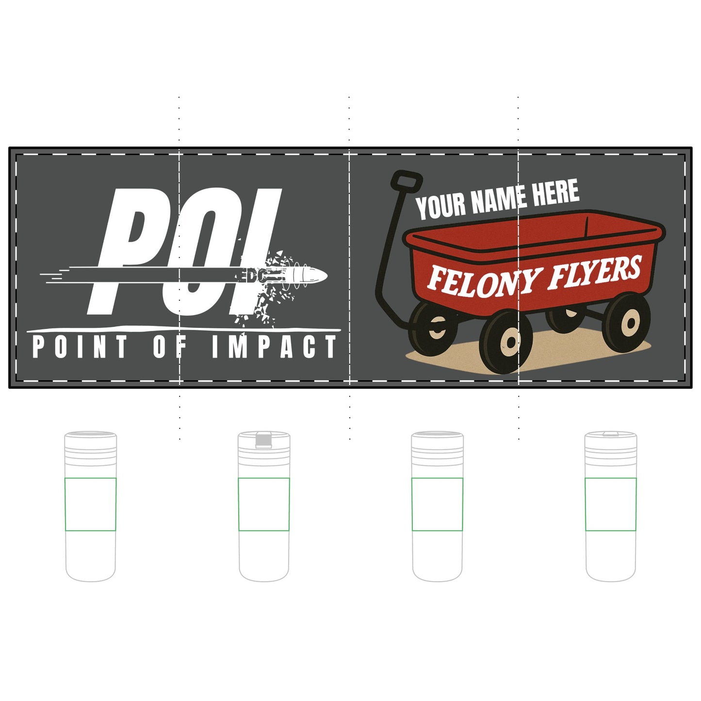 POI Felony Flyers Wagon (Custom Name) Titan 24oz Thermal Straw Tumbler