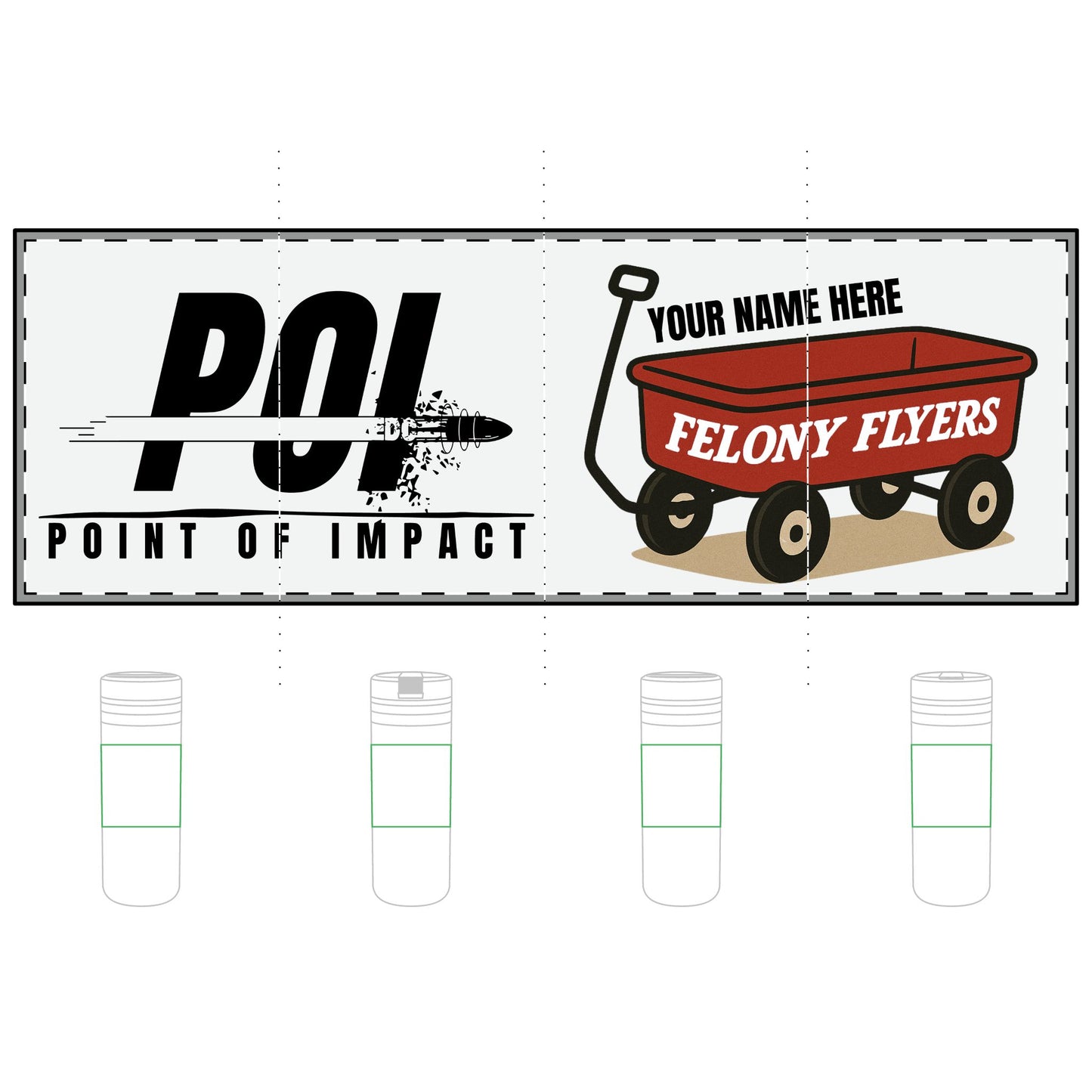 POI Felony Flyers Wagon (Custom Name) Titan 24oz Thermal Straw Tumbler