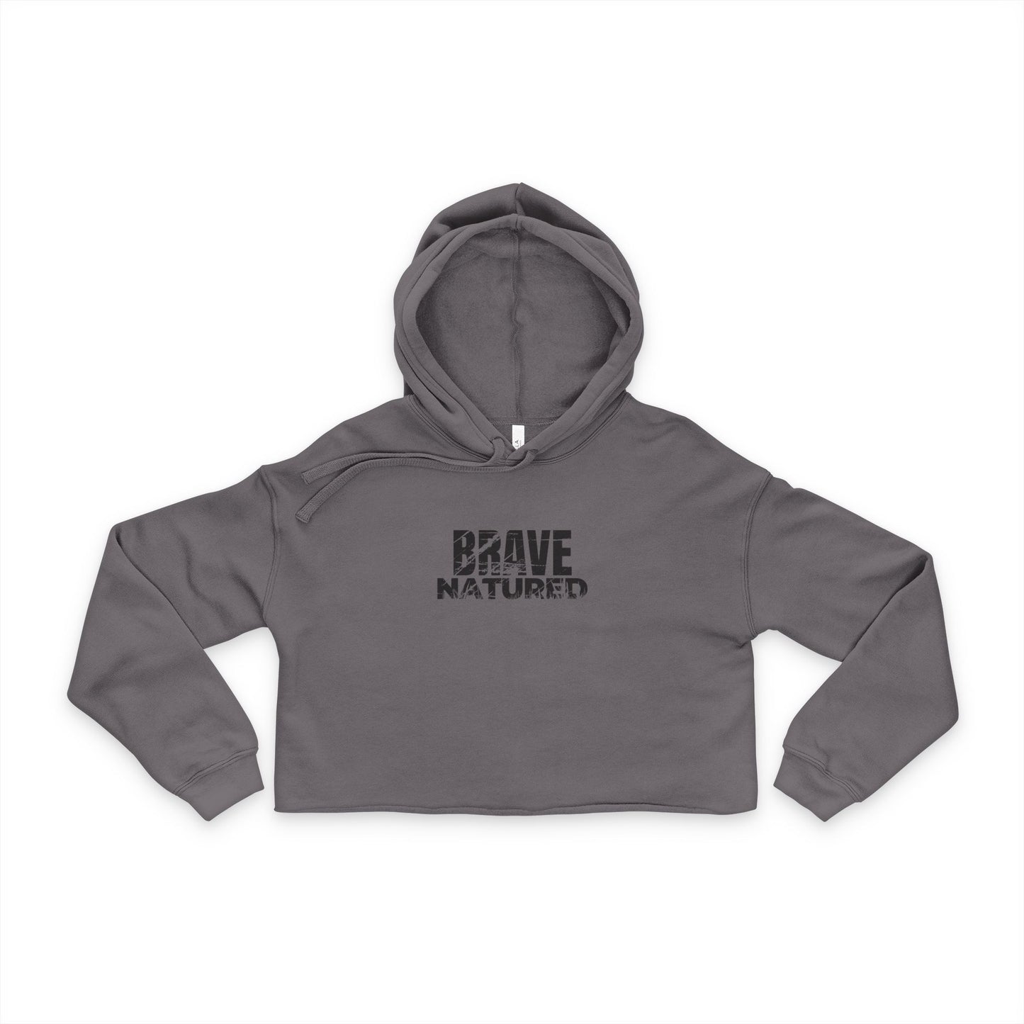 Brave Natured Black Logo Women's Cropped Hoodie