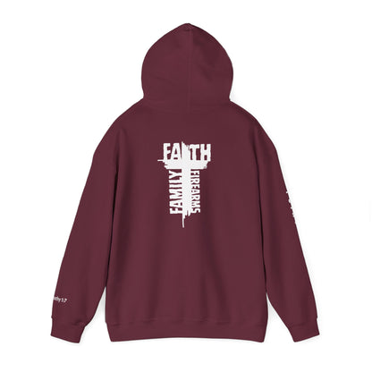 POI Faith • Family • Firearms Cross T-Shirt — Patriotic Christian Gun Rights Hoodie