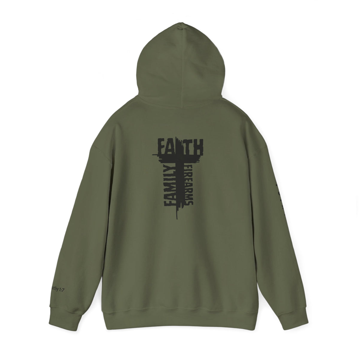 POI Faith • Family • Firearms Cross T-Shirt — Patriotic Christian Gun Rights Hoodie