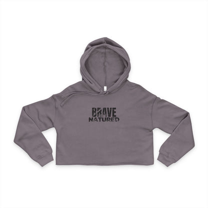 Brave Natured Black Logo Women's Cropped Hoodie