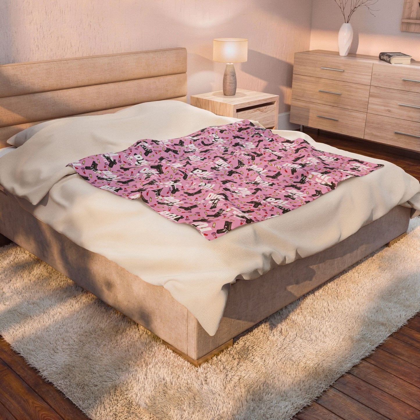 POI Lipglock Poppin Plush Blanket Velveteen Throw